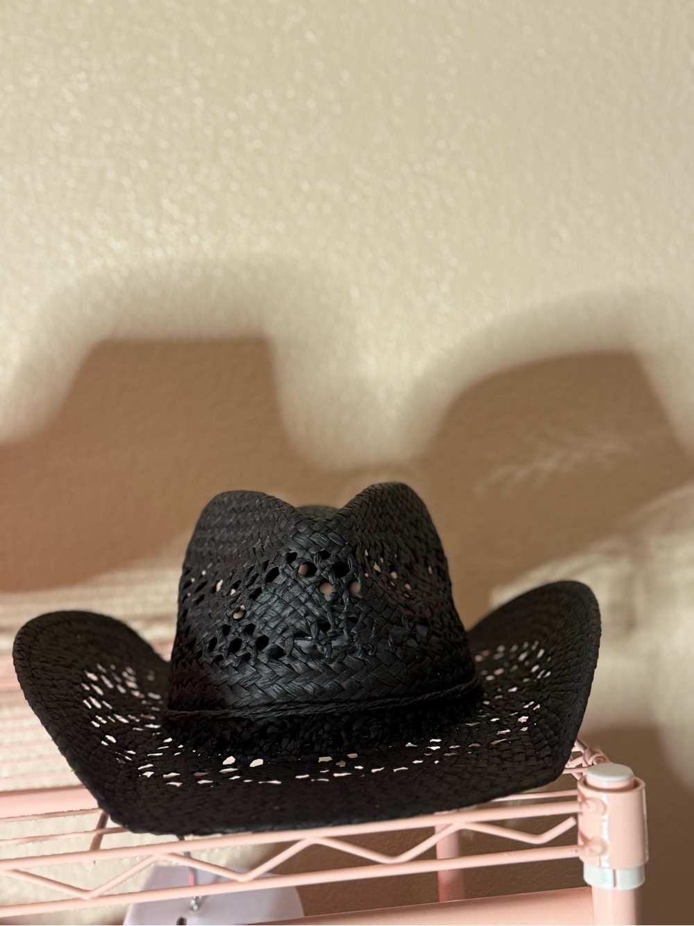 Black Woven Straw Cowboy Hat